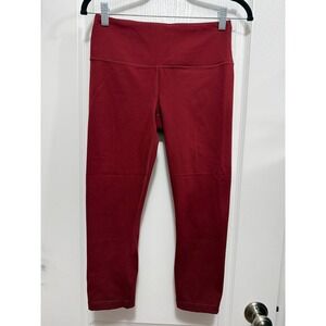 Yogalicious Lux High Waisted Capri Leggings Burgundy Womens M 21in‎ Athleisure